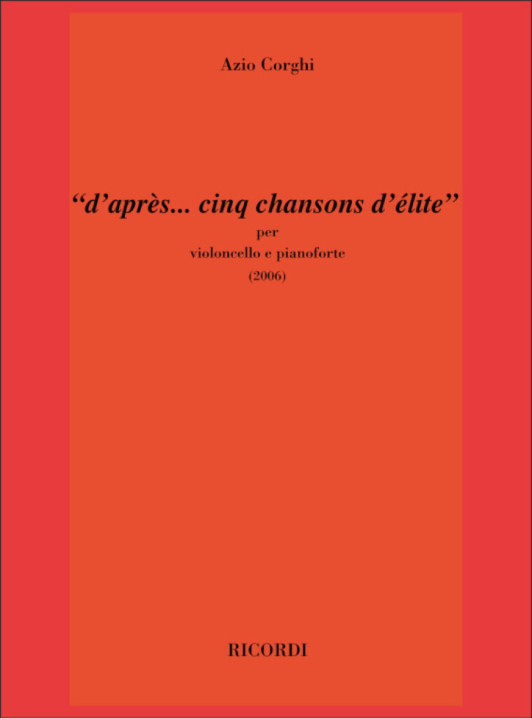D'Apres... Cinq Chansons D'Elite